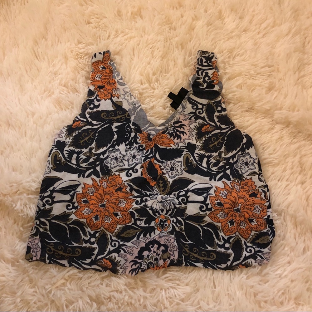 Topshop floral crop top